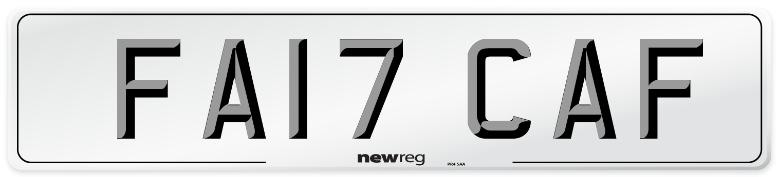 FA17 CAF Number Plate from New Reg